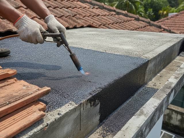 Membrane waterproofing (torch-on)